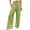 CCE99-Green, variant on Lumtrix Women Summer High Smocked Waist Cotton Linen Palazzo Pants Wide Leg Long Lounge Pant Trouser With Pocket Light Brown 2XL