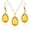 Gld,Yellow,June, variant on Ruby Crystal Wedding Jewelry Sets for Women, Garnet Imitation Diamond Pendant Necklace Set, Gold Plated Drop Dangle Red Earring Set, Boho Teardrop Rhinestone Birthstone Jewelry Set