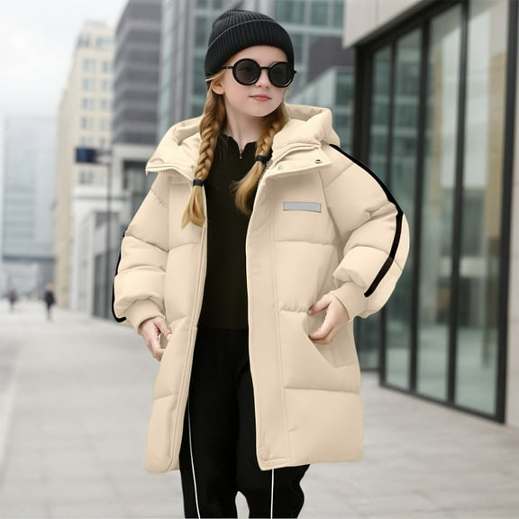 Toddler Boy Winter Coat,Boys Puffer Coat Mid-Length Heavyweight with Hooded Warm Windproof Boys Winter Jacket Boys Jackets Size 6-7 Years