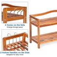 thumbnail image 5 of Giantex 2-Tier Wood Shoe Rack Entryway Shoe Shelf Storage Organizer for Hallway, Bathroom, Living Room Free Standing Shoe Racks with Metal Side Hangers, 5 of 8