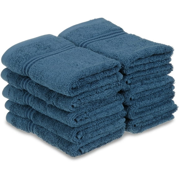 Egyptian Cotton 600 GSM, 10-Piece Face Towel Set Sapphire