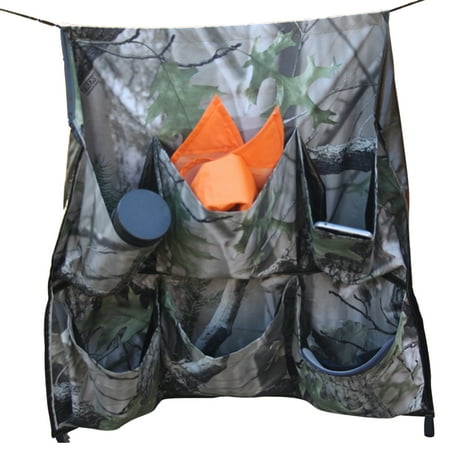 KHAMPA Hanging Ground Blind Storage Organizers | Closet Camping Hunting Door or Home Organizers Hanging Hooks and Carrying Bag | CAMO