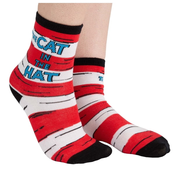 Dr. Seuss Cat in the Hat Crew Socks