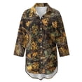 thumbnail image 4 of Xoenoiee Hunting Camo Print Women Beach Cover Ups Shirt V Neck Button Down Swimsuit Coverup Summer Swimwear Long Sleeve Cover Up Dress Plus Size, L, 4 of 7