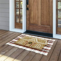 Gingerbread House Christmas Bathroom Mat,Christmas Welcome Door Mats,Winter Tufted Non Slip Mat Soft Absorbent Cute Bath Rugs Xmas Bath Floor Decor