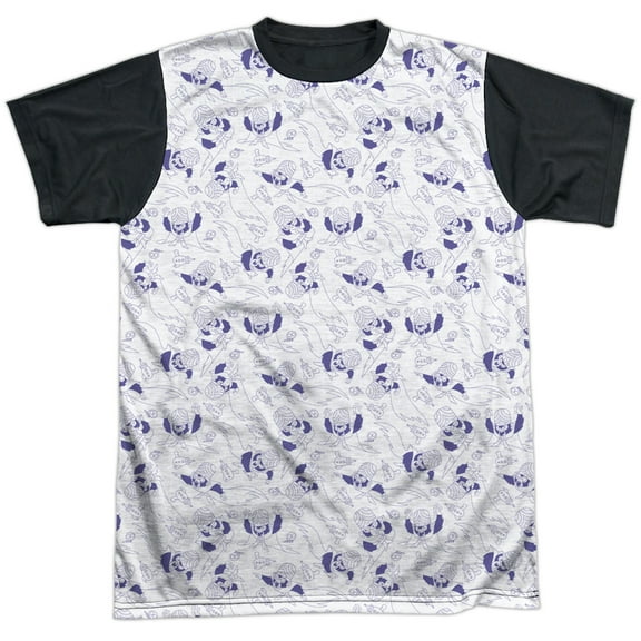 Powerpuff Girls - Mojo Jojo Pattern - Short Sleeve Black Back Shirt - Large