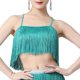 thumbnail image 5 of Top con flecos latinos y borlas para mujer, camiseta sin mangas moderna para dama, perfecta para carnaval Verde azulado L, 5 of 9