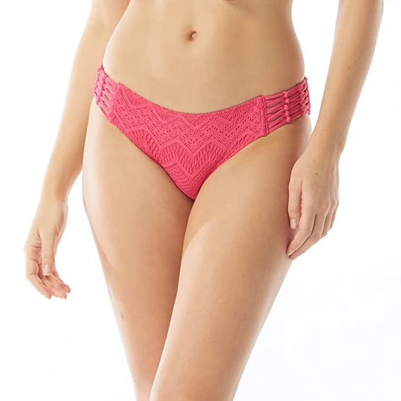 Vince Camuto Crochet Strappy Bikini Bottoms In Dragon Fruit - S
