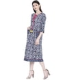 thumbnail image 2 of eloria Damask Printed Kurti With Three-Quarter Sleeves In Round Neck Design, 2 of 5