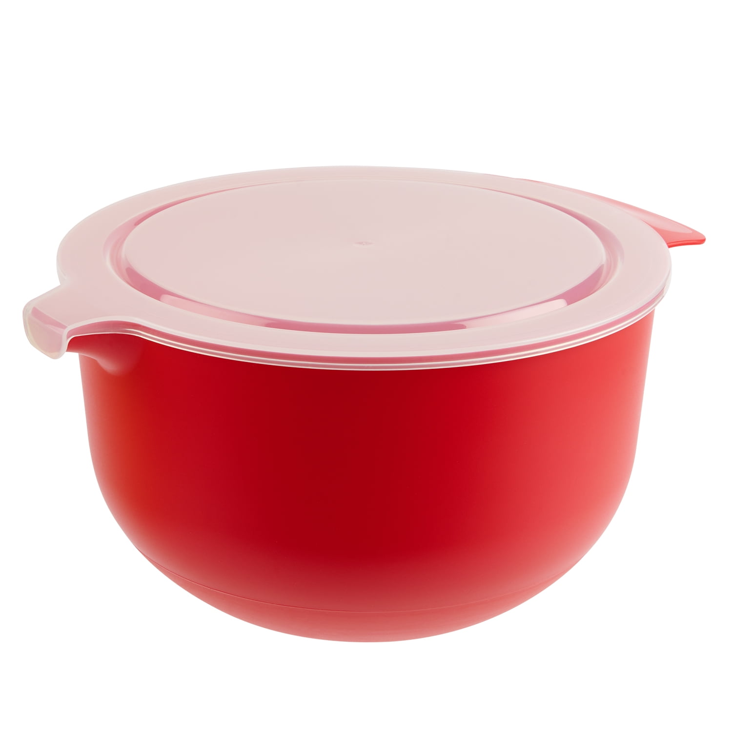 Mainstays 5QT Non-Skid Mixing Bowl with Lid, Red