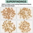 thumbnail image 2 of 160Pcs 4 Styles Brass Stardust Beads 4mm Smooth Round Spacer Bead Hollow Ball Beads Corrugated Round Beads Loose 24K Gold Plated Metal Bead for Jewelry Making Hole: 1.2-1.6mm, 2 of 7