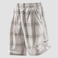 thumbnail image 5 of successthop Mens Cargo Shorts Big and Tall Knee Length Shorts Drawstring Elastic Bottoms Plaid Clothes with Pockets 3XL, 5 of 9