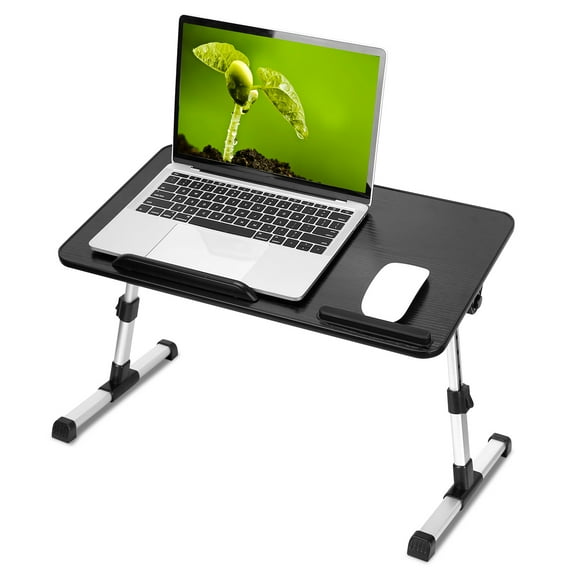 Laptop Lap Desk for Bed,23.8x13.39x12.6in Foldable Adjustable Breakfast Tray Table, Laptop, Reading, Black