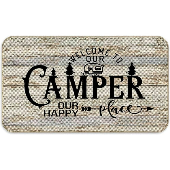 Camper Welcome to Our Happy Place Inside Rv 16×24 Rug.
