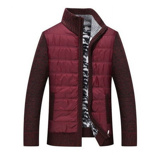 Suéter con forro polar para hombre, abrigo grueso con cuello alto, cárdigan cálido, otoño e invierno