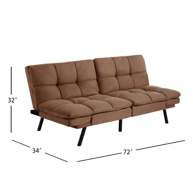 Mainstays memory foam futon with cup holder discount