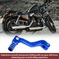 thumbnail image 5 of Folding Motorcycle Gear Shifter Lever for Kayo T2 Aluminum Alloy Pedal Shift Lever Arm Blue Silver Tone, 5 of 6