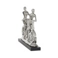 thumbnail image 6 of 18" x 13" Silver Polystone People Sculpture with Bike, by DecMode, 6 of 8