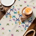 thumbnail image 3 of Vintage Colorful Butterfly Table Runner 120 Inches, Watercolor Butterflies Rustic Bed Runner Dresser Scarves Tabletop for Indoor Outdoor Parties/Ceremony/Banquet, 13"x 120", 3 of 8
