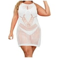 thumbnail image 4 of up to 60% off Gifts Usmixi Summer Dresses for Women Sleeveless Round Neck Solid Short Sun Dress Beach Plus Size Swimsuit Cover Ups Tank Mini Dresses White XXXL Up to 65% off, 4 of 6
