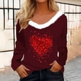 thumbnail image 2 of Inverlee Valentine's Day Shirts Women Plus Size Love Heart Print Tees Work Long Sleeve Blouse V Neck Holiday T-shirt Tops Valentines Day Gifts for Teen Girls, 2 of 5