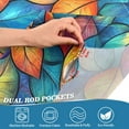 thumbnail image 4 of Yayeee Kitchen Valance Rod Pocket 54" x 18" Living Room Window Curtain, Vibrant Art Leaves Pattern, 4 of 6