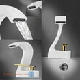 thumbnail image 3 of Bathroom Sink Faucet Waterfall, Single Handle Basin Mixer Tap for Hot and Cold Water, Single Handle Waterfall Bathroom Sink Faucets, Gold, 3 of 7