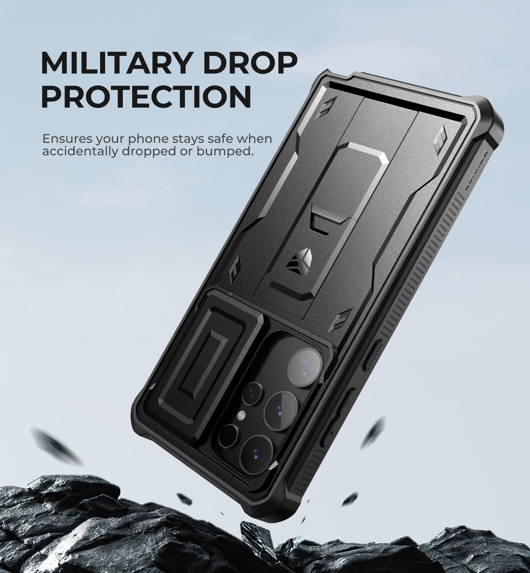 Dexnor Samsung Galaxy S24 Ultra Case with Camera Cover & Screen Protector, Black photo 2