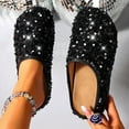 thumbnail image 6 of Sandals for Women Clearance, Xunlbb Women's Fashion Casual Spring And Summer New Beach Versatile Sequined Round Toe Flat Slippers(Black,Size:36), 6 of 9