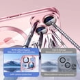 thumbnail image 3 of Clear Plating Ultrathin Silicone Case For iPhone 16 15 14 13 12 11 Pro Max 16 Plus Magsafe Magnetic Lens Film Protect Cover Pink, 3 of 5