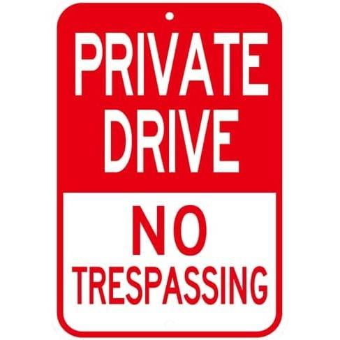8*12inchs private driveway sign, (1 Pack) 12'' X 18''Private Drive No Trespassing Sign, Rust Free Heavy Duty Aluminum Private Road Reflective Warning Signs,Easy to Mount,Outdoor use (Reflective-red