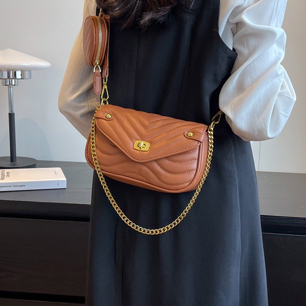 Bolso pequeño con textura, bolso de hombro de moda para mujer, bolso cruzado con cadena
