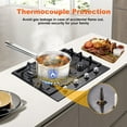 thumbnail image 4 of 24 inch Built-in Gas Cooktop 4 Burners with Tempered Glass Dual Burners NG/LPG Convertible Countertop, 4 of 13