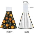 thumbnail image 4 of GZHJMY Halloween Pumpkin Hanging Kitchen Towels Set of 2, Scary Pumpkin Lamp Spider Web Hand Tie Dish Tea Towels with Loop Fast Drying for Bathroom Kitchen Home Decor, 4 of 7