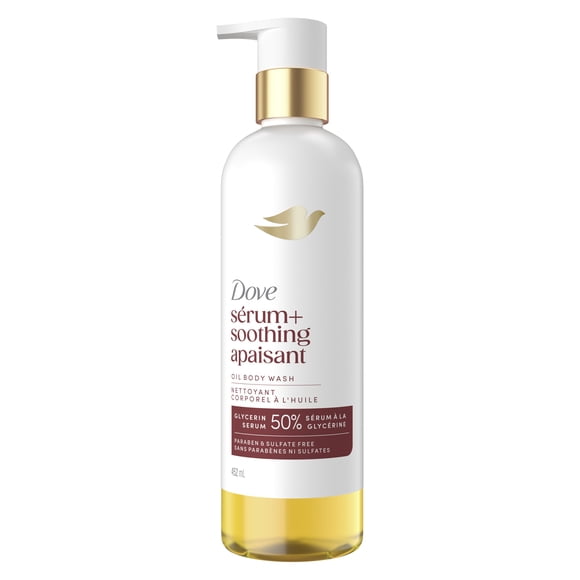 Gel Douche Dove Serum+ Huile Apaisante, enrichi de 50 % de Sérum à la Glycérine, 452 ml