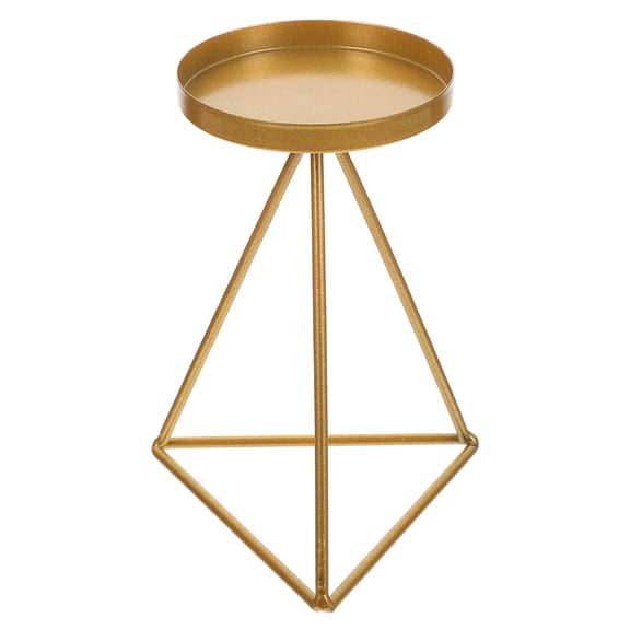 OFFIGAM Geometric Golden Iron Candle Holder Tealight Stand Decorative Tabletop Ornament for Home Decor and Party Use