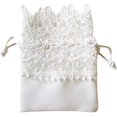 thumbnail image 2 of 10 bolsas de regalo de arpillera de organza con cordón de organza para regalos de bodas, suministros de despedida de soltera, bolsas de joyería para baby shower, color blanco y beige, 2 of 5
