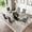 1 Glass Table Black Base,6 Gold-Gray Chairs, variant on 5-Piece 70" Glass Dining Table Set, Tempered Glass Top with OC Shape Frame & Stainless Steel Base, 4 Velvet Chairs with Stainless Steel Legs