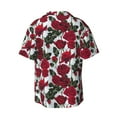 thumbnail image 4 of Goofa Rose Flowers Printed Men's Casual Short-sleeved Shirt,Lightweight Breathable Button-down,Summer Casual men's top,Versatile Fashion shirt-Large, 4 of 7