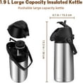 thumbnail image 5 of SSAWcasa 65oz (1.9L) Airpot Coffee Carafe with Pump, Stainless Steel Insulated Thermal Carafe Coffee Dispenser for Hot/ Cold Beverages, 12 Hour Heat Retention, 5 of 7
