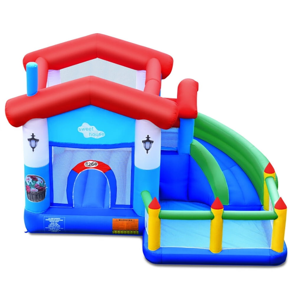 Aimee Lii Kids Inflatable Bounce Slide Castle Ball Pit without Blower, Kids Bounce House for 5-10