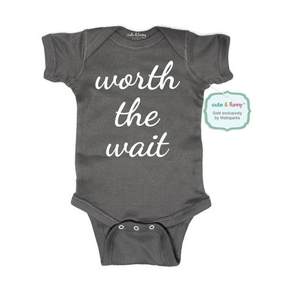 worth the wait (design5) - cute & funny Unisex baby one piece bodysuit - birth announcement Baby Shower Gift