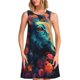 thumbnail image 1 of Balery Colorful Flower Goat Vestidos de verano para mujer con estampado: vestido holgado sin mangas, vestido playero informal y cómodo para días calurosos., 1 of 7