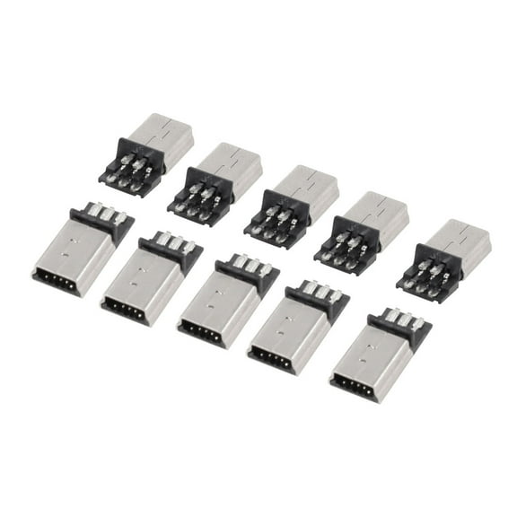 10 x Mini USB 5 Pin Type B Male Connector Port Solder Plug for PCB