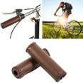 thumbnail image 2 of Yosoo 1 Pair Three Colors Retro Artificial Leather Bicycle Handlebar Grips Bike Handle Cover Grips, Leather Handle Bar, Handlebar Grip, 2 of 7
