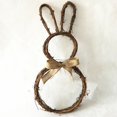 thumbnail image 3 of Guirnalda de adorno de conejo tejido de ratán, base para adorno de Pascua, decoración de escritorio de conejo de Pascua, 3 of 5