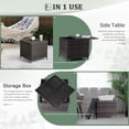 thumbnail image 5 of VibrantEcho Outdoor Side Table with Storage, 27-Gallon Patio Deck Box Outdoor Wicker Side Table for Poolside Balcony Storage Table (Brown, Square), 5 of 14
