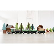 Tender Leaf Toys - Wild Pines Train Set - Stunning Wooden Lumberjack Style Toy Train Set for Age 3+