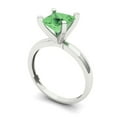 thumbnail image 2 of Clara Pucci 14K White Gold Solid Gold Green Solitaire Anniversary Ring for Women - 1.5 cttw Princess Cut, 2 of 8