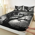thumbnail image 3 of jejeloiu Gothic Spooky Skull Queen Sheet Sets,Autumn Plant Tree Flat Sheet,Galaxy Starry Sky Queen Fitted Sheet,Luxury Bedroom Decor,4-Piece, 3 of 7